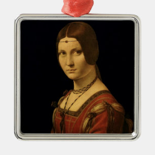 Porträt einer Dame vom Gericht von Mailand Silbernes Ornament