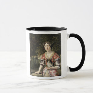 Porträt einer Dame Wearing ein rotes und weißes Tasse