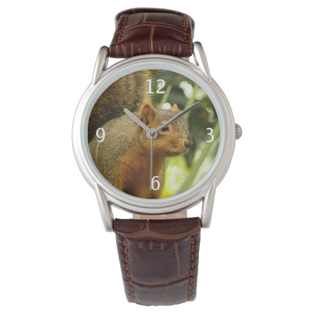 Porträt einer Eichhörnchennaturfotografie Armbanduhr (Vorderseite)