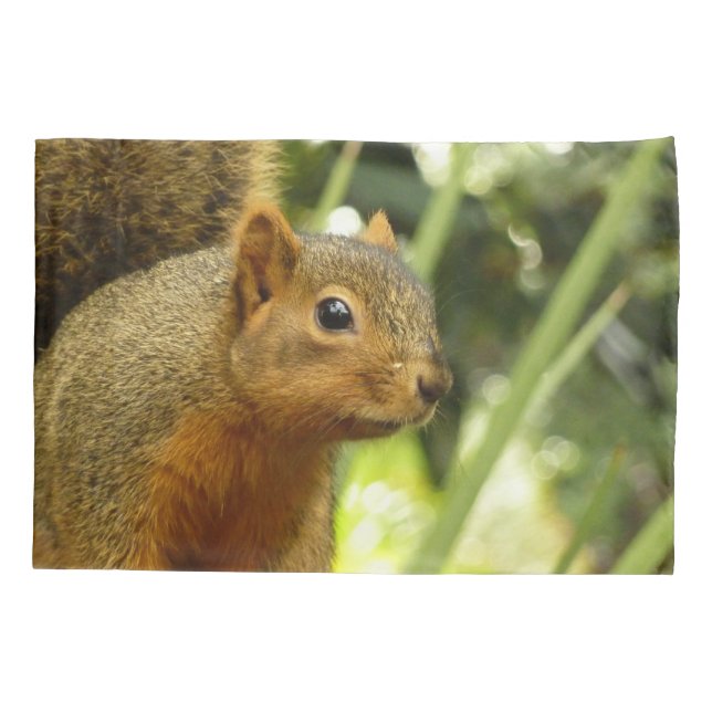 Porträt einer Eichhörnchennaturfotografie Kissenbezug (Rückseite)
