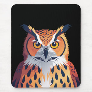 Porträt einer Eule mit großen Augen Mousepad