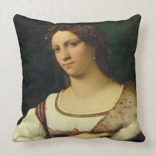 Porträt einer Frau, 1512 (Öl auf Leinwand) Kissen