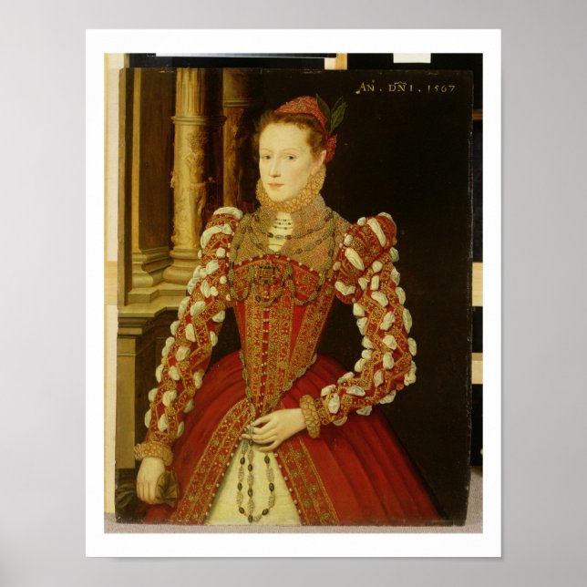 Porträt einer Frau, 1567 (Öl auf Tafel) Poster (Vorne)