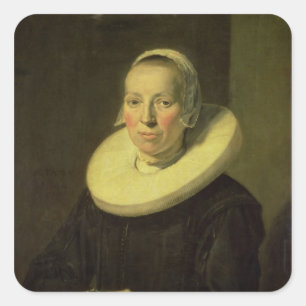Porträt einer Frau, 1644 Quadratischer Aufkleber