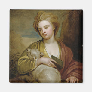 Porträt einer Frau als heilige Agnes, traditionell Magnet