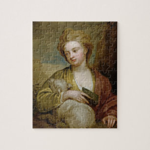 Porträt einer Frau als St. Agnes, traditionsgemä