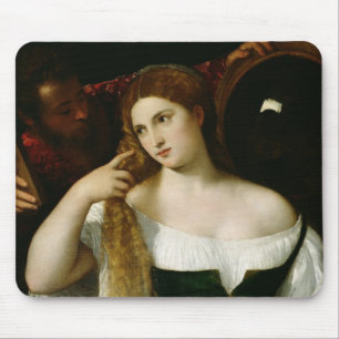 Porträt einer Frau an ihrer Toilette, 1512-15 Mousepad