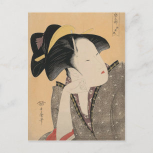 Porträt einer Frau aus der japanischen Ukiyo-e-Epo Postkarte