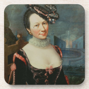 Porträt einer Frau, die eine Partitur hält Untersetzer