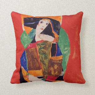 "Porträt einer Frau" Egon Schiele Kissen