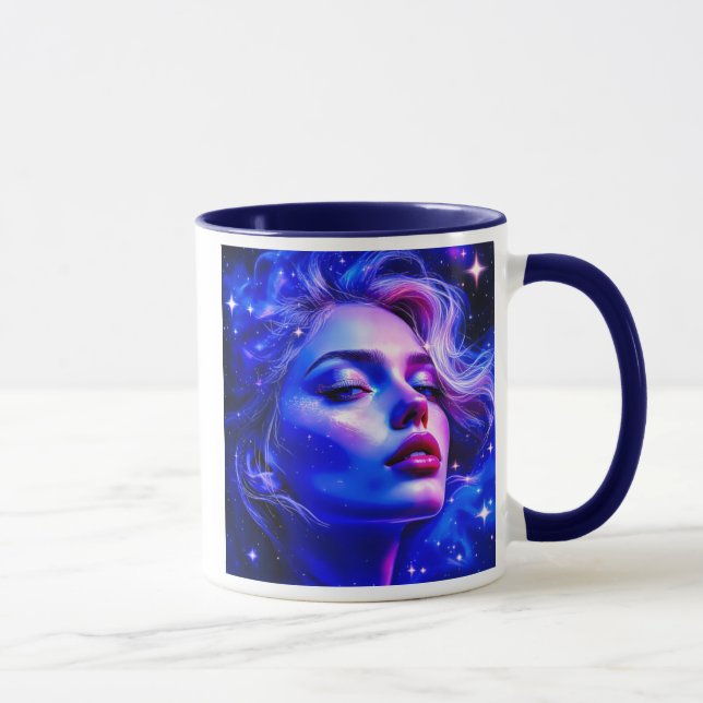 Porträt einer Frau in blauem Licht. Tasse (Rechts)