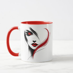 Porträt einer Frau in Frieden. Tasse