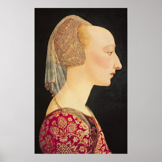 Porträt einer Frau in Rot, 1460-70 Poster (Vorne)