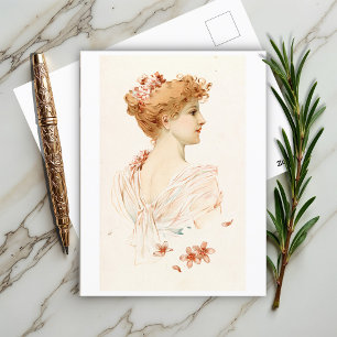Porträt einer Frau, Louis Prang Postkarte