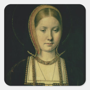 Porträt einer Frau, möglicherweise Catherine von A Quadratischer Aufkleber