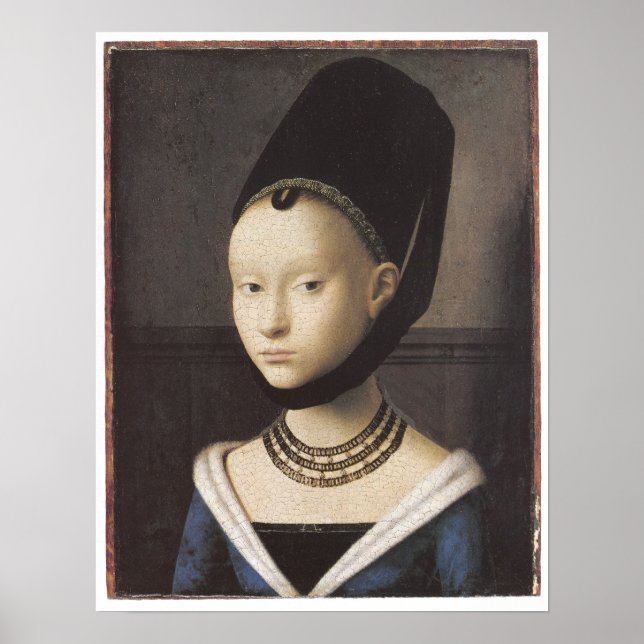 Porträt einer Frau, Petrus Christus Poster (Vorne)