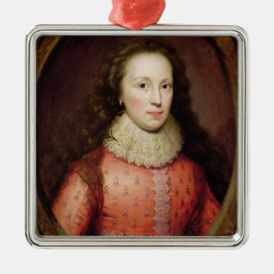 Porträt einer Frau, traditionsgemäß identifizie Silbernes Ornament