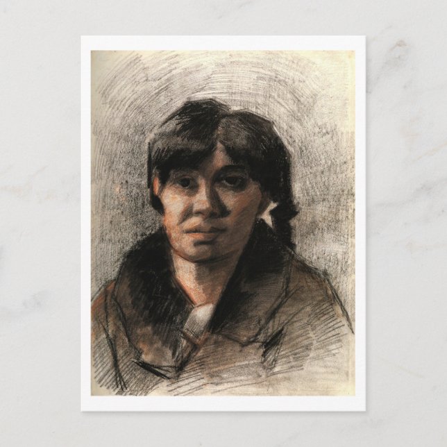 Porträt einer Frau, Van Gogh Kunsthandwerk Postkarte (Vorderseite)