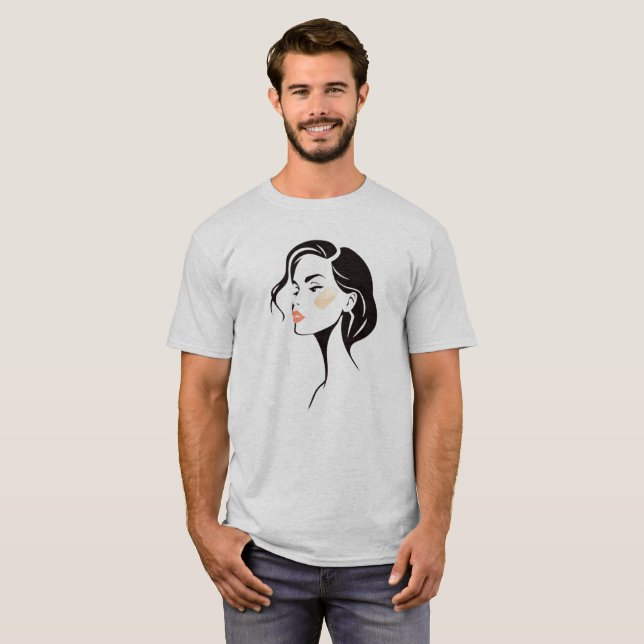Porträt einer Frau wie ein Comic. T-Shirt (Vorne ganz)