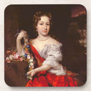 Porträt einer jungen Dame (Öl auf Leinwand) Untersetzer