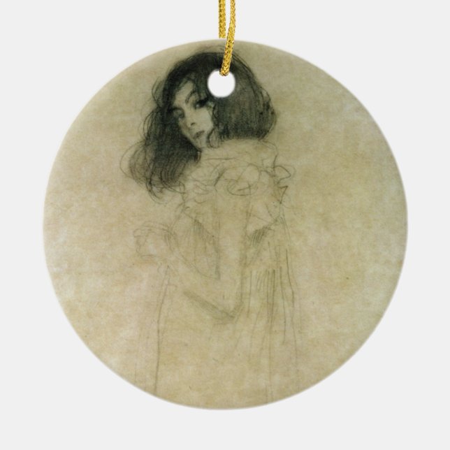 Porträt einer jungen Frau, 1896-97 Keramikornament (Vorne)