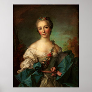 Porträt einer jungen Frau von Jean-Marc Nattier Poster