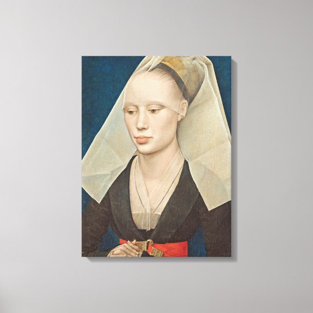 Porträt einer Lady, c.1460 (Öl auf Tafel) Leinwanddruck (Vorderseite)