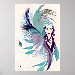 Porträt einer mystischen Frau Poster