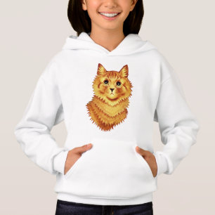 Porträt einer orangefarbenen Katze von Louis Wain Hoodie