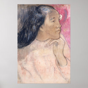 Porträt einer rosa Frau Poster