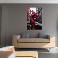 Porträt einer roten Reptilien-Alien | AI Art Poste