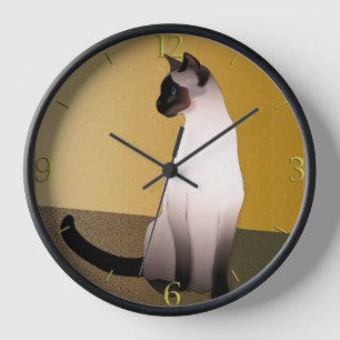 Porträt einer Seal-Point-Siamesen-Katze Uhr