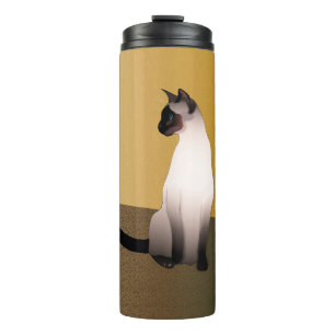 Porträt einer Siegel Point Siam Katze Thermosbecher