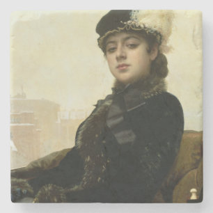 Porträt einer unbekannten Frau, 1883 Steinuntersetzer