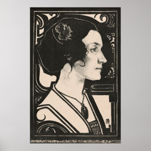 Porträt einer unbekannten Frau Skizze (1916) Poster