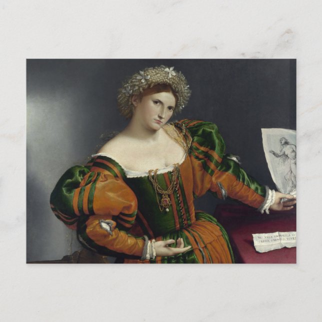 Porträt einer von Lucretia Inspirierten Frau Postk Postkarte (Vorderseite)