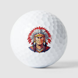 Porträt eines alten indianischen Häuptlings Golfball