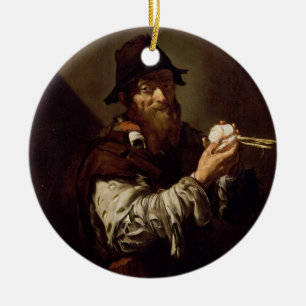 Porträt eines alten Mannes mit einer Zwiebel (Öl Keramikornament