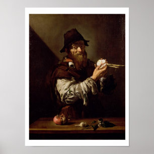Porträt eines alten Mannes mit einer Zwiebel (Öl Poster