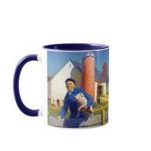 Porträt eines Bauern N C Wyeth Americana Art 15oz