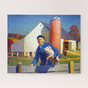 Porträt eines Bauern NC Wyeth 1943 Americana Kunst