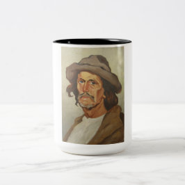 Porträt eines Bauern (von Ipolit Strâmbu) Zweifarbige Tasse
