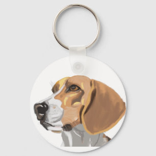 Porträt eines Beagle-Kopfes Schlüsselanhänger