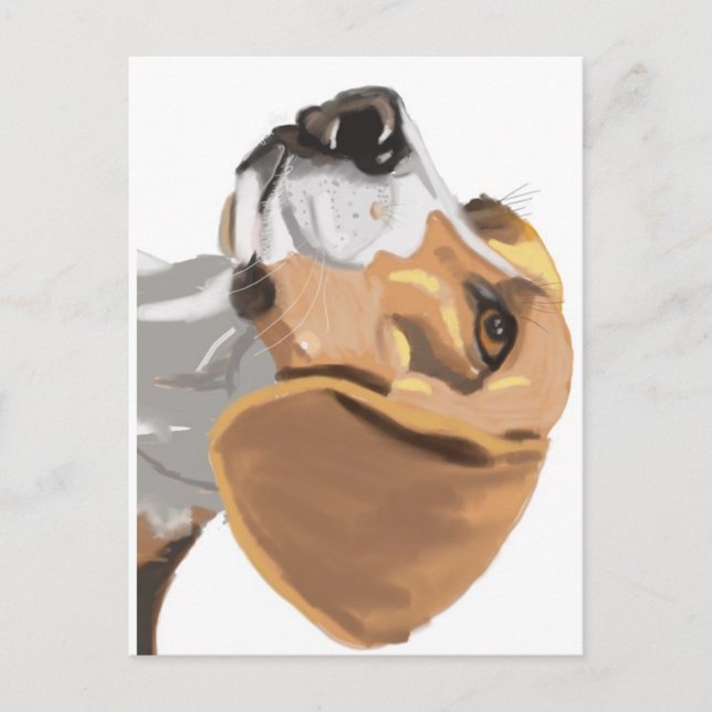 Porträt eines Beagle Postkarte (Vorderseite)