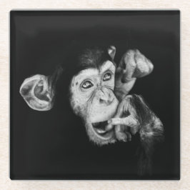 Porträt eines Denkers Schimpansen Glasuntersetzer