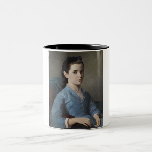 Porträt eines Eleganten Mädchens (von Leloir) Zweifarbige Tasse (Mittel)