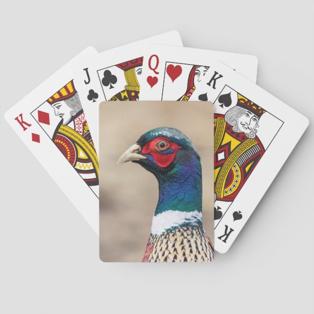 Porträt eines Fasans Spielkarten (Rückseite)
