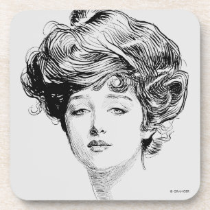 Porträt eines Gibson-Mädchens, 1900 Untersetzer