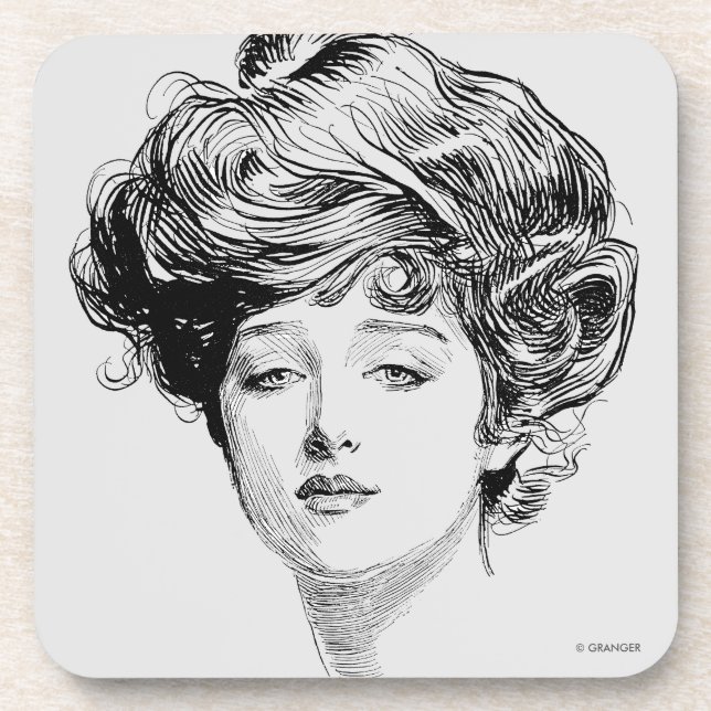 Porträt eines Gibson-Mädchens, 1900 Untersetzer (Vorderseite)