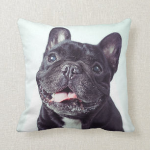 Porträt eines glücklichen französischen Bulldog Kissen